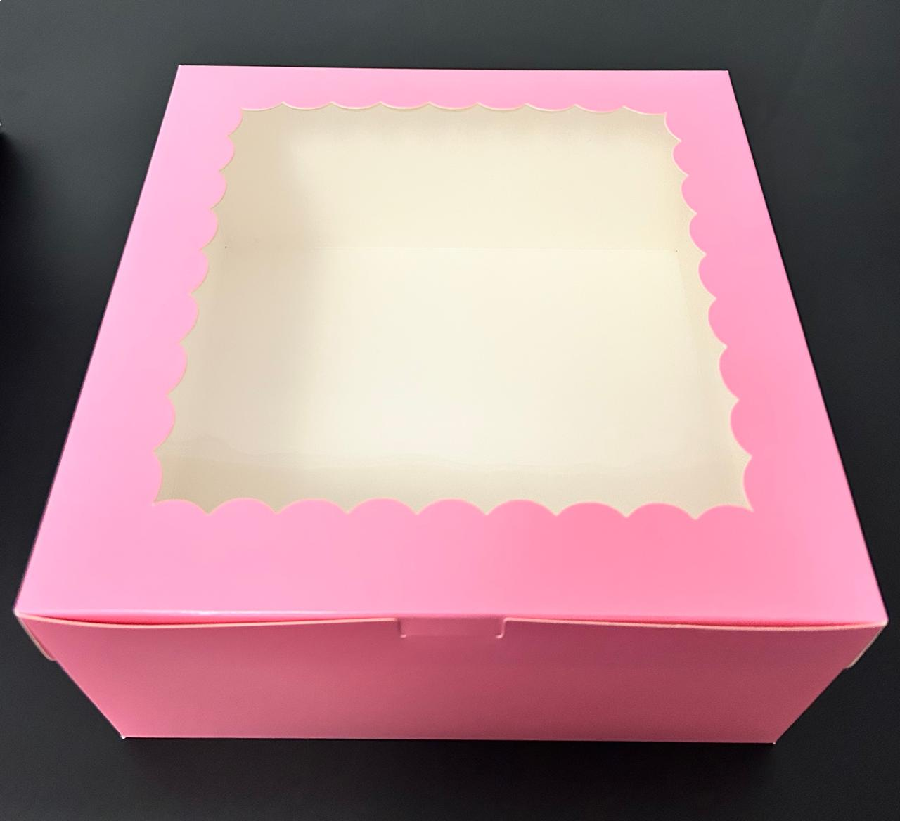 Caja Torta Rosada Con Ventana