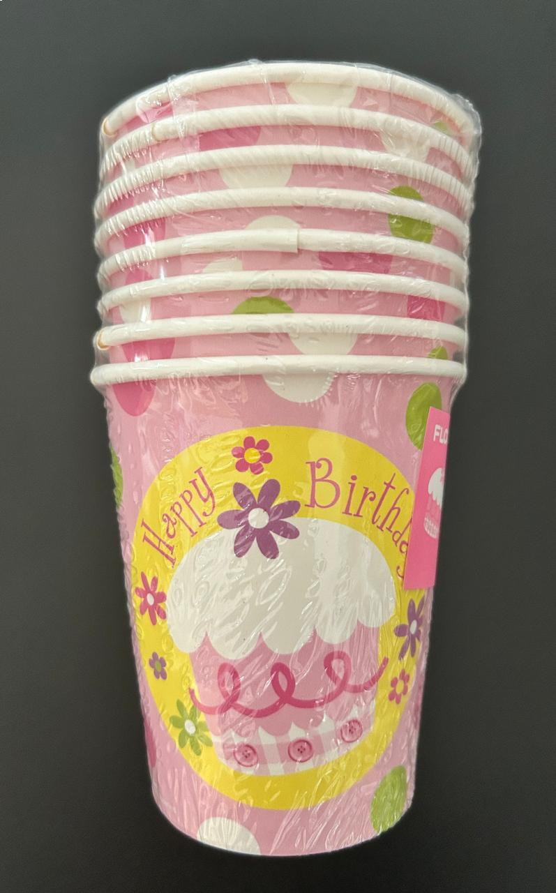 Vaso Rosado 8 Unidades